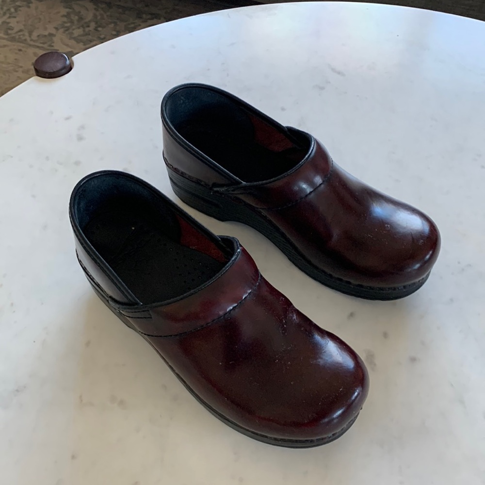 Dansko Maroon leather clogs
